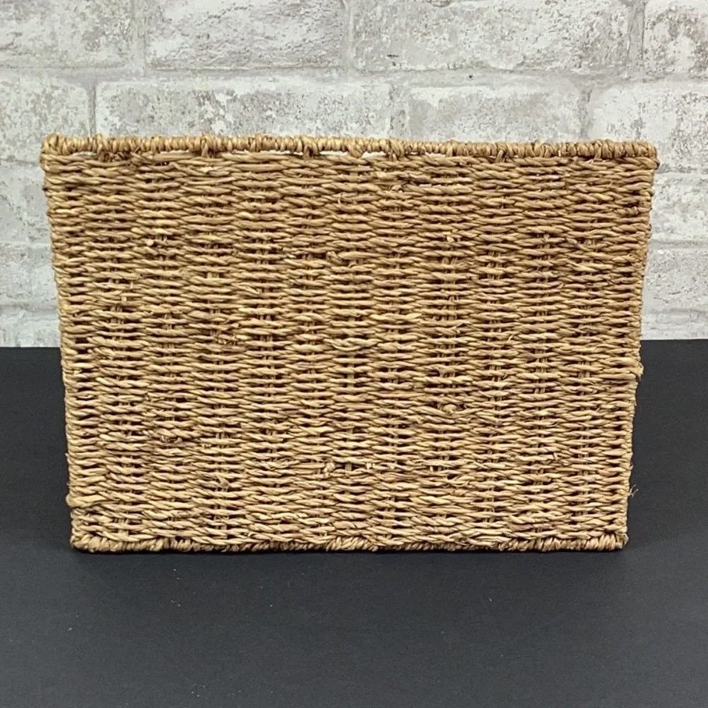 Woven Wicker Storage Basket Organizer Rustic Feel 4 Components 11.5 x 8.5